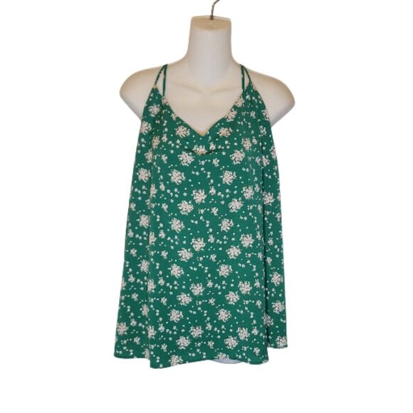 Skies are Blue Green Floral Spaghetti Strap Tank Top - NWOT - Picture 4 of 6